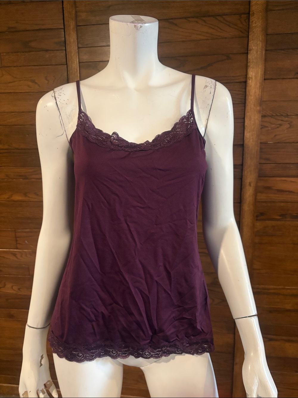 Reitmans Deep Plum Lace-Trim Spaghetti Strap Camisole